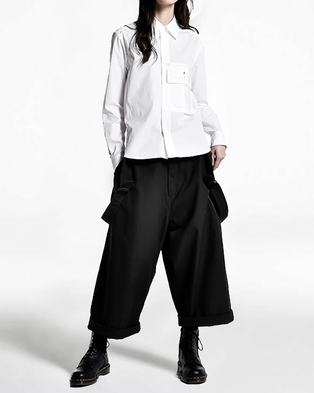 ♤♥SUSPENDER WIDE PANTS – Black Gravity