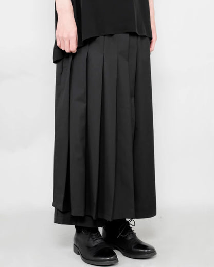 ♠♥ ONE SIDE PLEATS WIDE PANTS