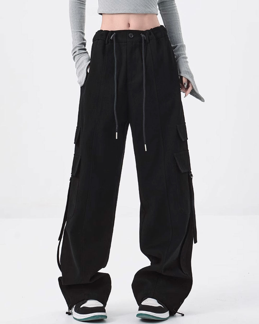 ユニセックスで完売品◇BLACK GRAVITY◇SUSPENDER WIDE PANTS