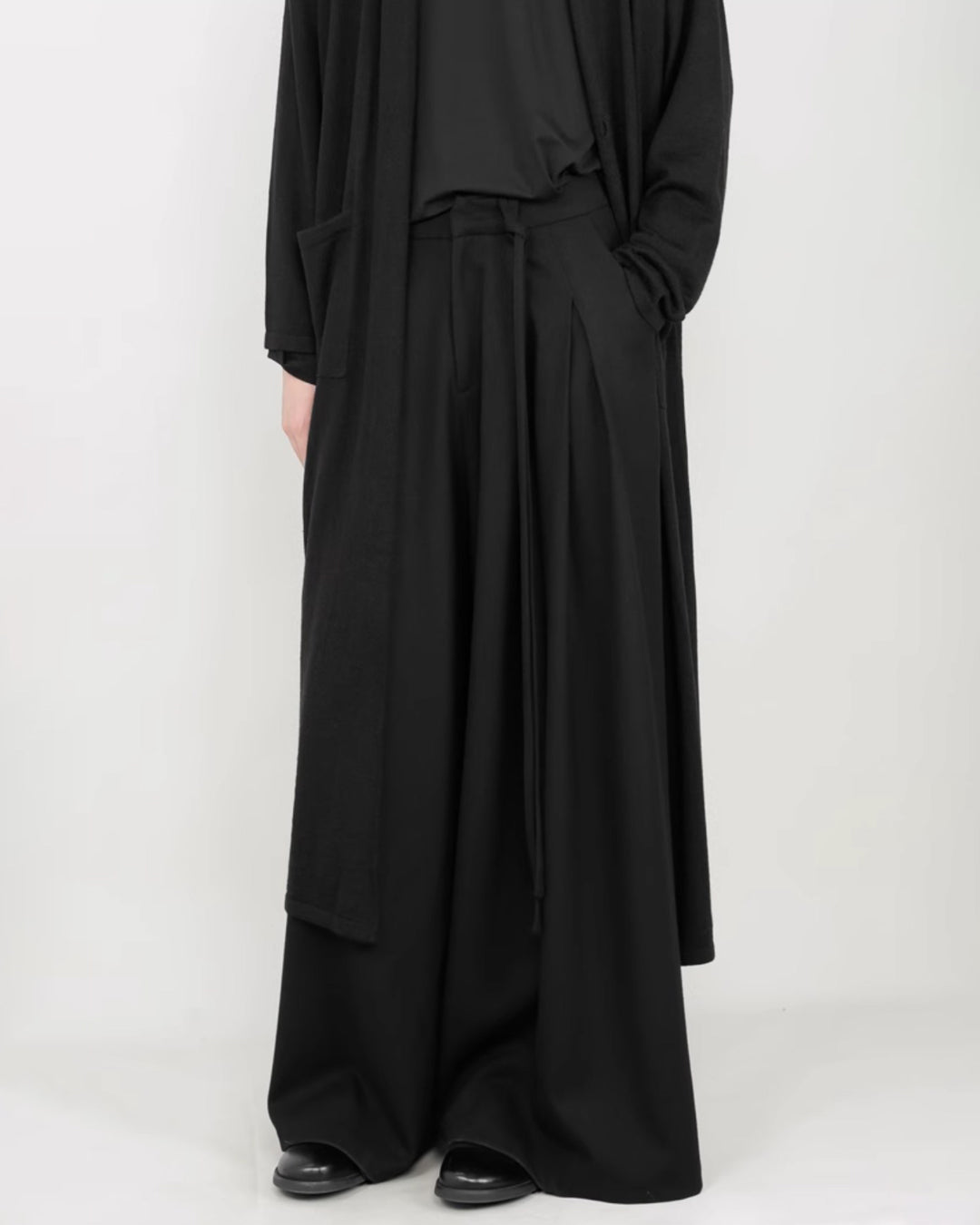 ♠♥WAIST CORD DRAPED WIDE PANTS