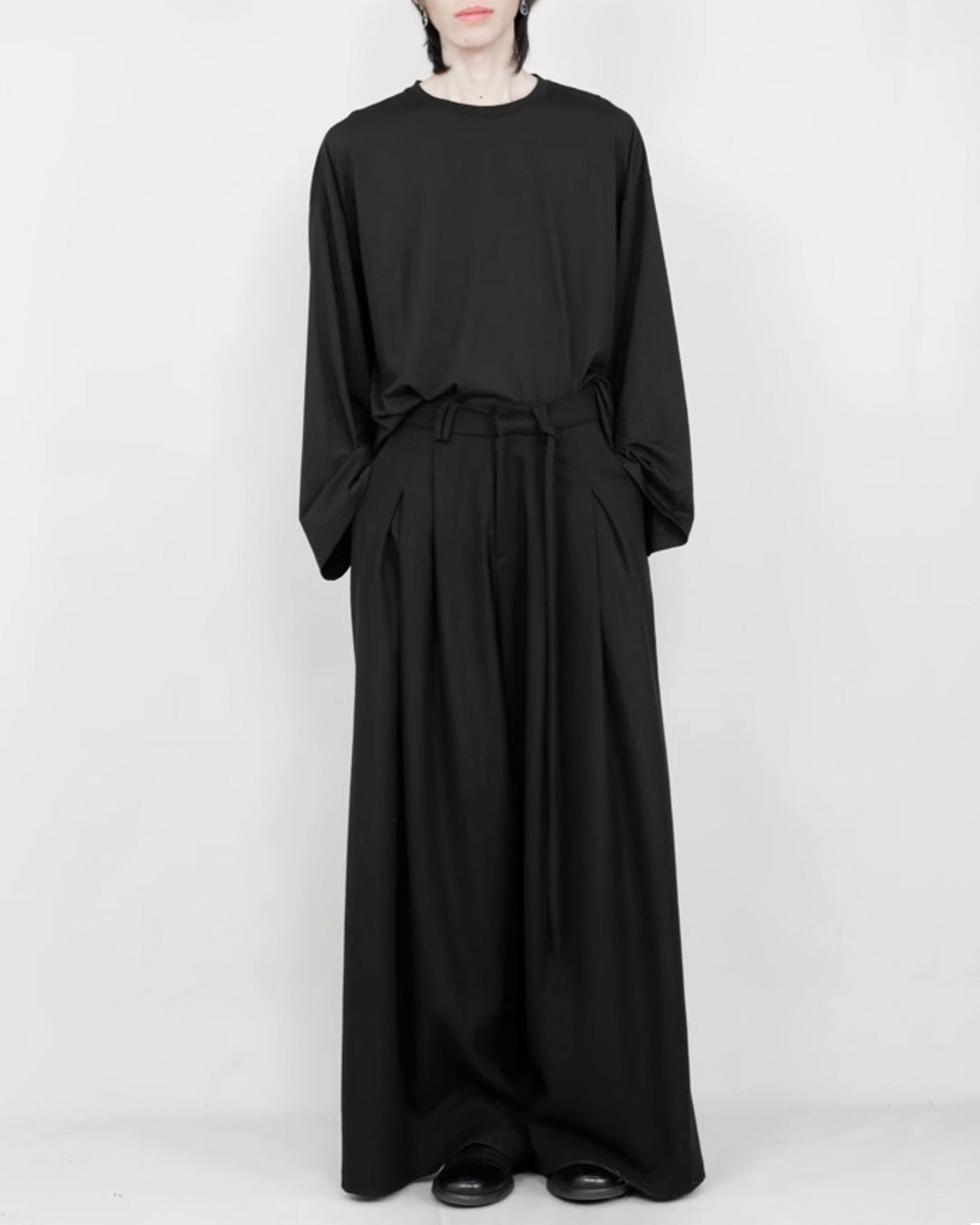 ♠♥WAIST CORD DRAPED WIDE PANTS