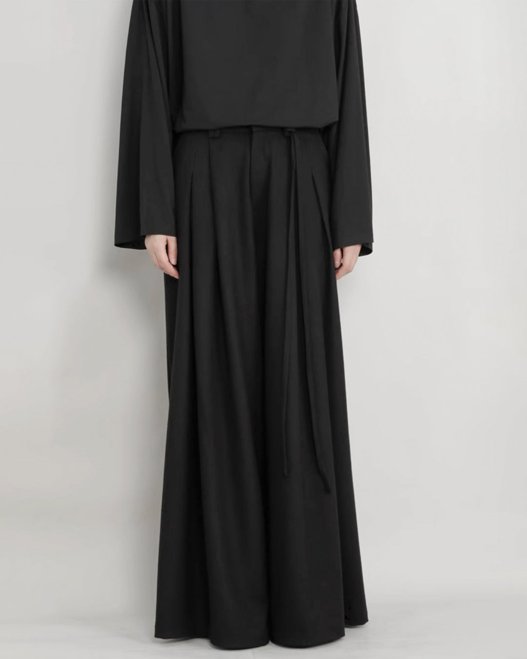 ♠♥WAIST CORD DRAPED WIDE PANTS