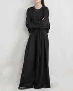 ♠♥WAIST CORD DRAPED WIDE PANTS