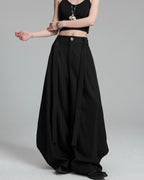 ♠♥ CURVED WIDE TUCK PANTS