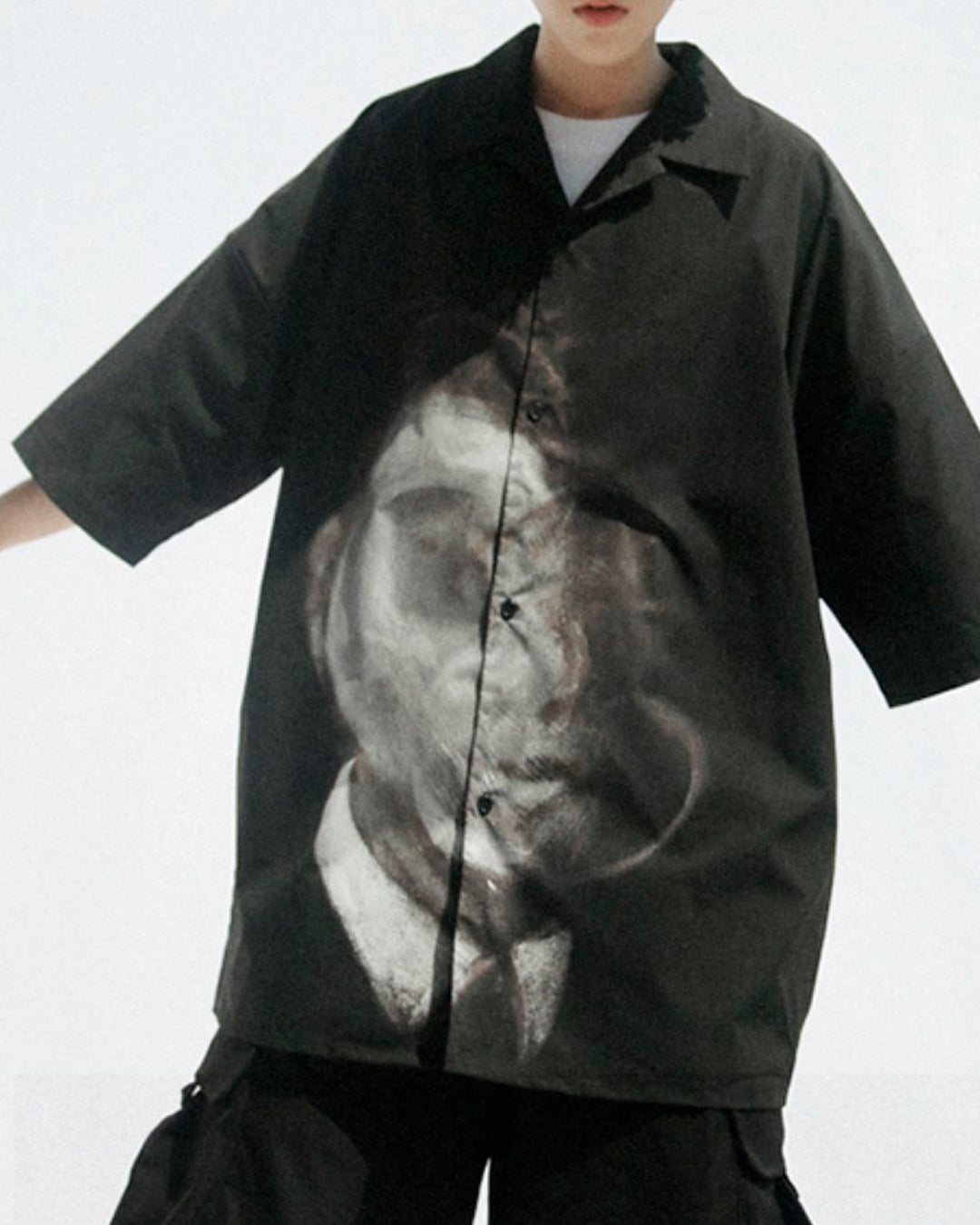 ♠♥PORTRAIT PRINT BIG SHORT SLEEVE SHIRT