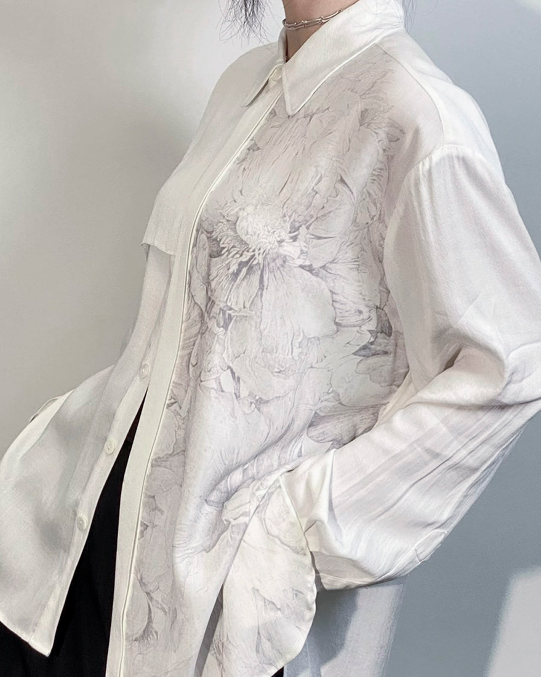 ♠♥PEPNY PRINT ASYMMETRY SHIRT