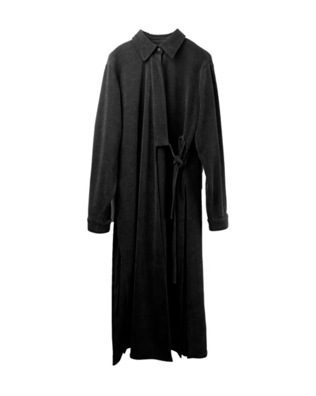 ♠♥VELOURS SHIRT WITH GOWN-STYLE CLOSURE