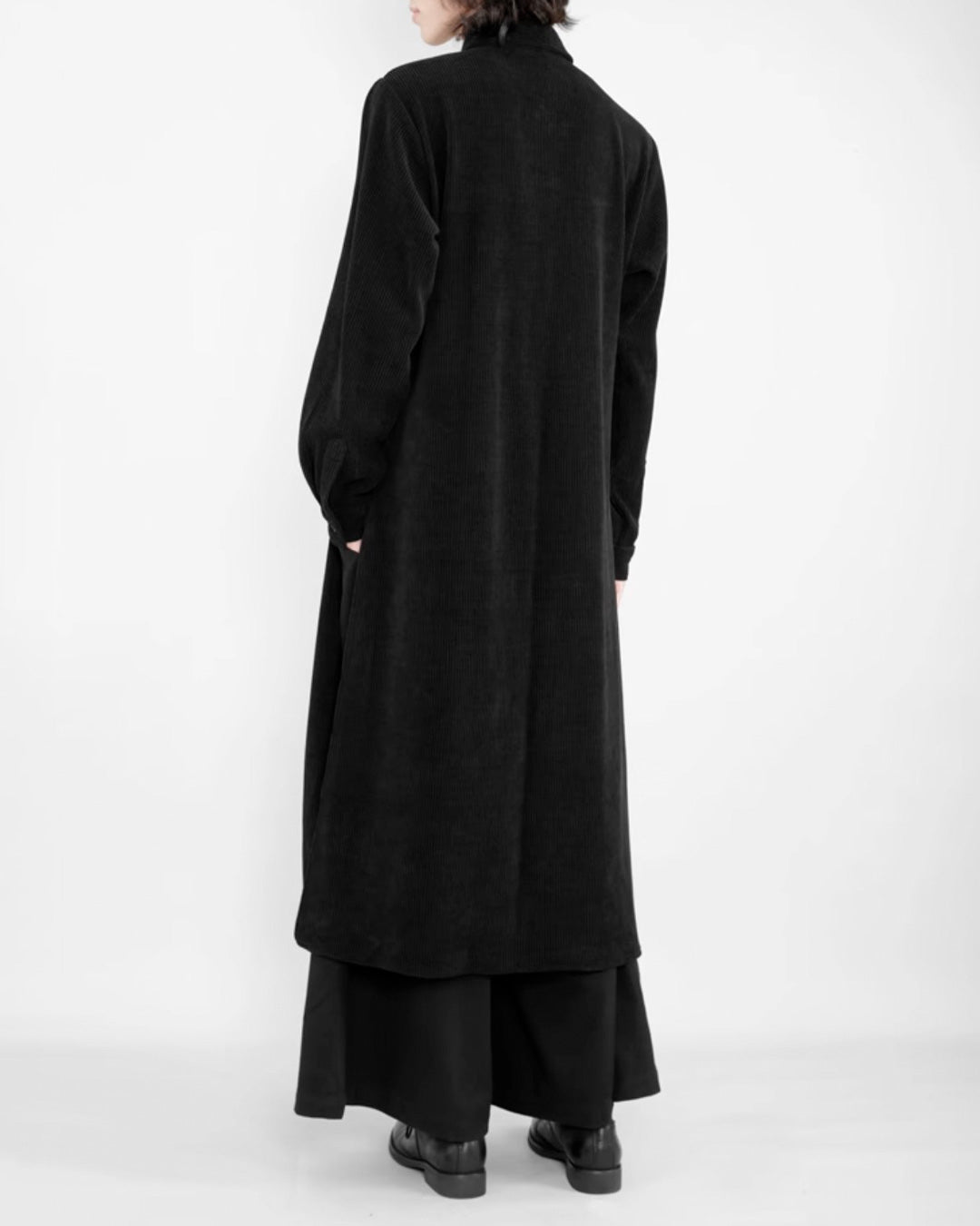 ♠♥VELOURS SHIRT WITH GOWN-STYLE CLOSURE