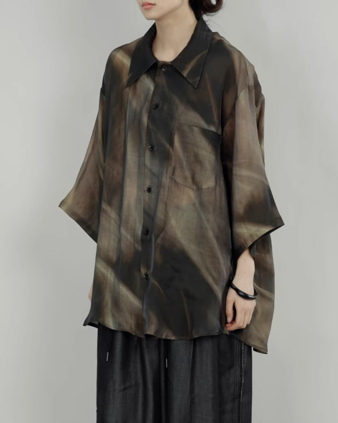 ♠♥SILK-LIKE AIRY GRADATION SHIRT