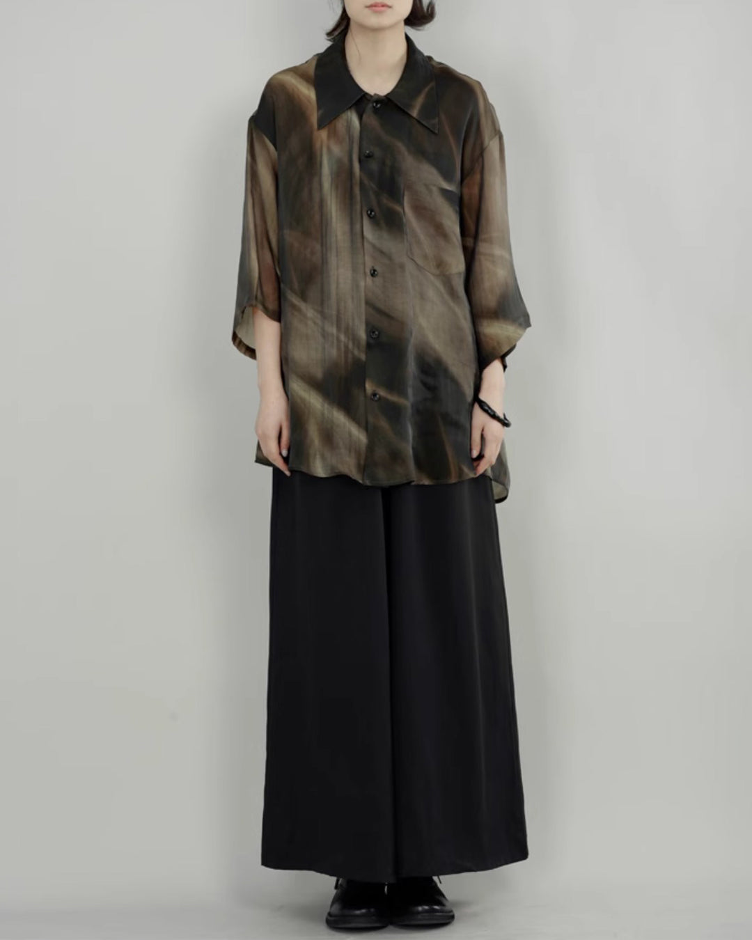 ♠♥SILK-LIKE AIRY GRADATION SHIRT