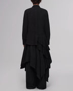 ♠♥ASYMMETRIC RUFFLE LAYERED SHIRT