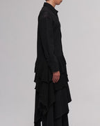 ♠♥ASYMMETRIC RUFFLE LAYERED SHIRT