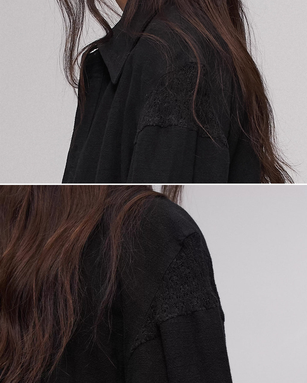 ♠♥ASYMMETRIC RUFFLE LAYERED SHIRT