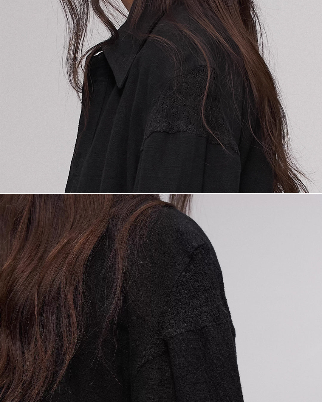 ♠♥ASYMMETRIC RUFFLE LAYERED SHIRT
