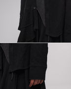 ♠♥ASYMMETRIC RUFFLE LAYERED SHIRT