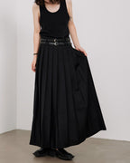♠♥DOUBLE BELT PLEATS SKIRT
