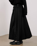 ♠♥DOUBLE BELT PLEATS SKIRT