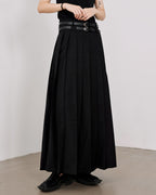 ♠♥DOUBLE BELT PLEATS SKIRT