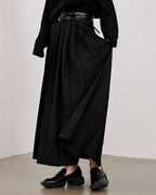 ♠♥DOUBLE BELT PLEATS SKIRT