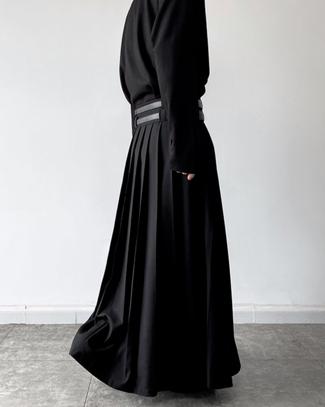 ♠♥DOUBLE BELT PLEATS SKIRT