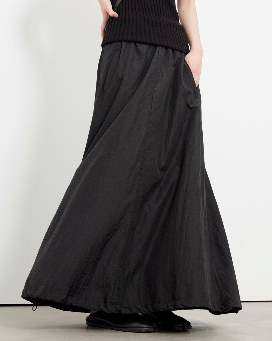 ♤♥DRAW CORD BALLOON SKIRT – Black Gravity