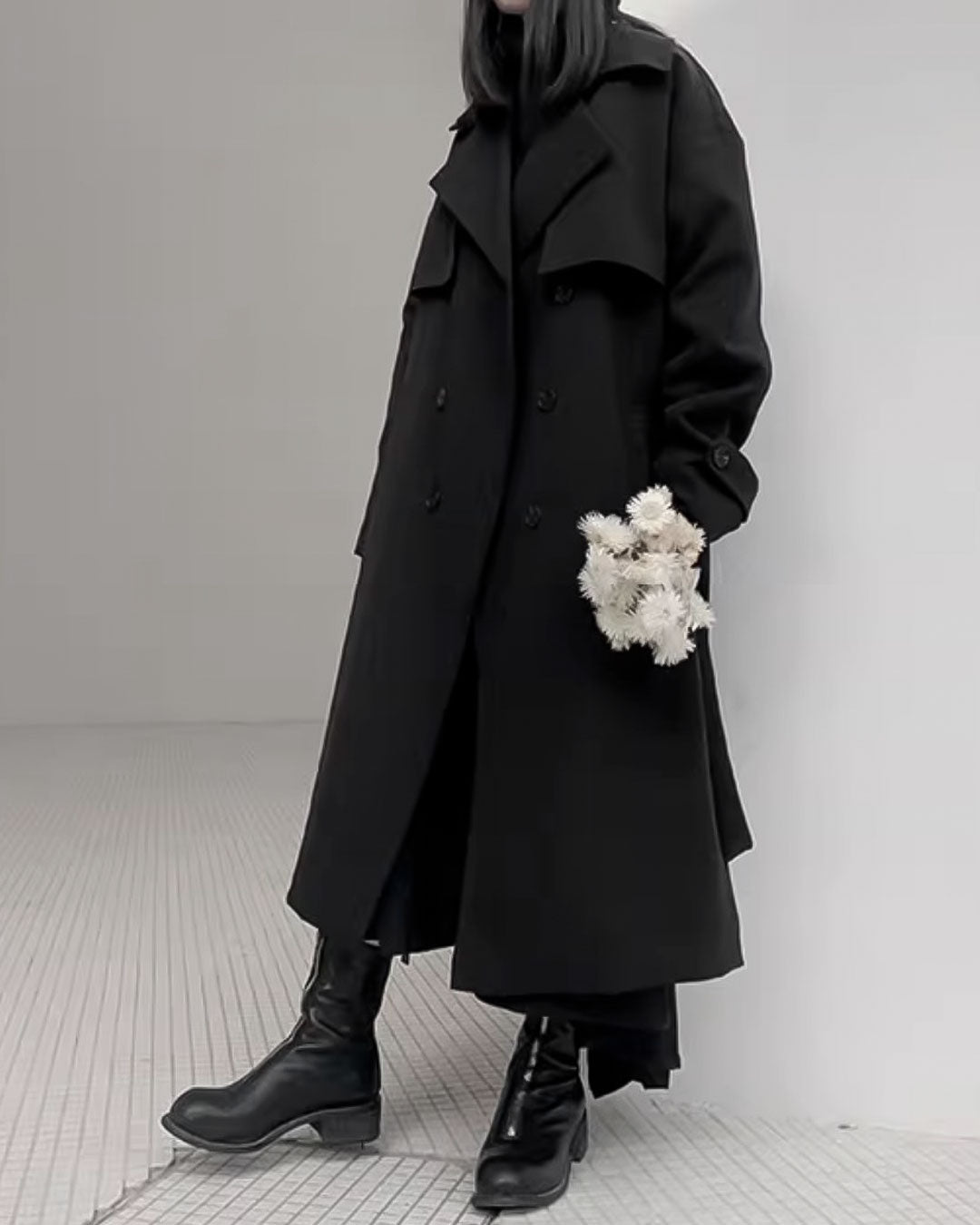 ♠♥DOUBLE PATCH TRENCH COAT