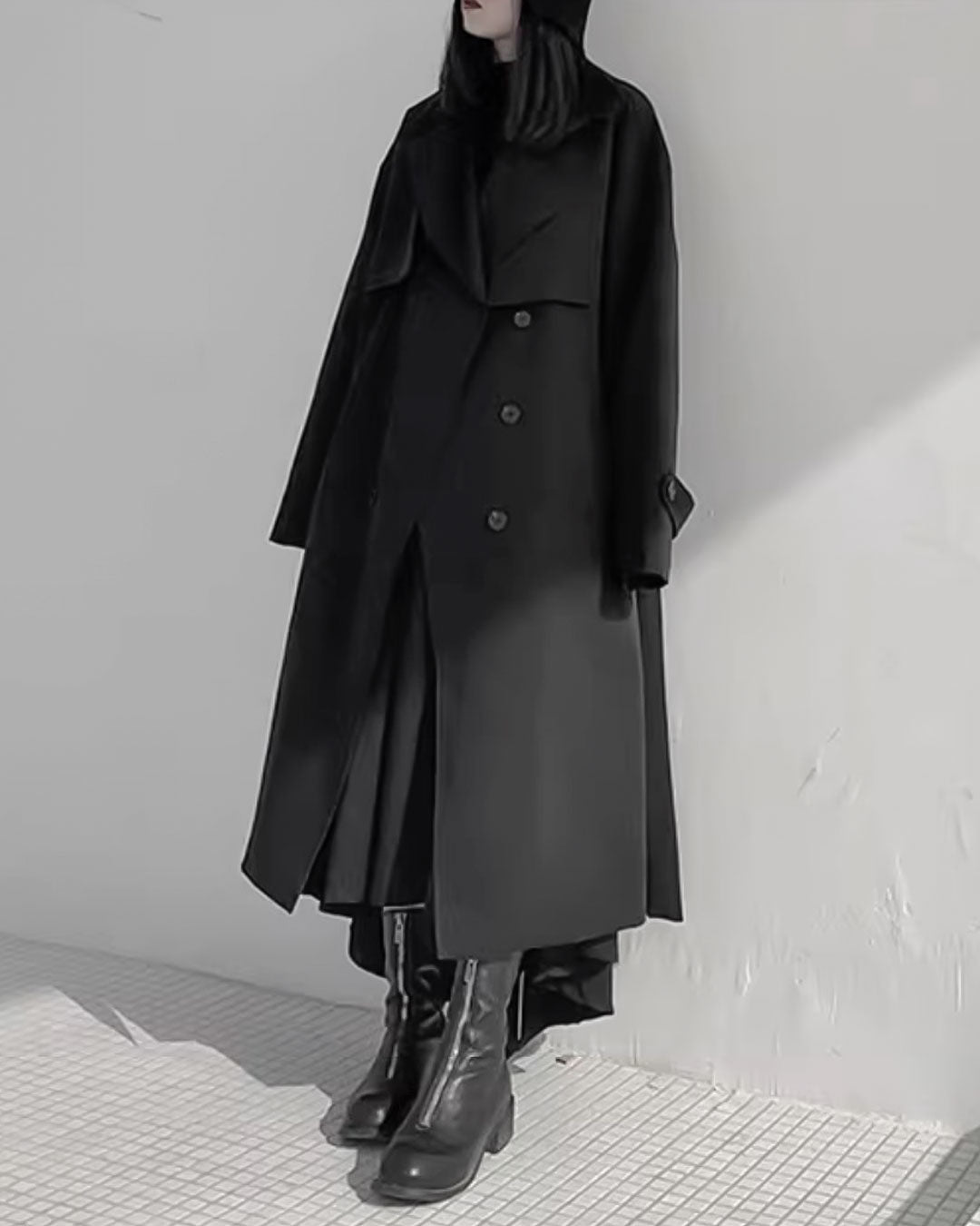 ♠♥DOUBLE PATCH TRENCH COAT