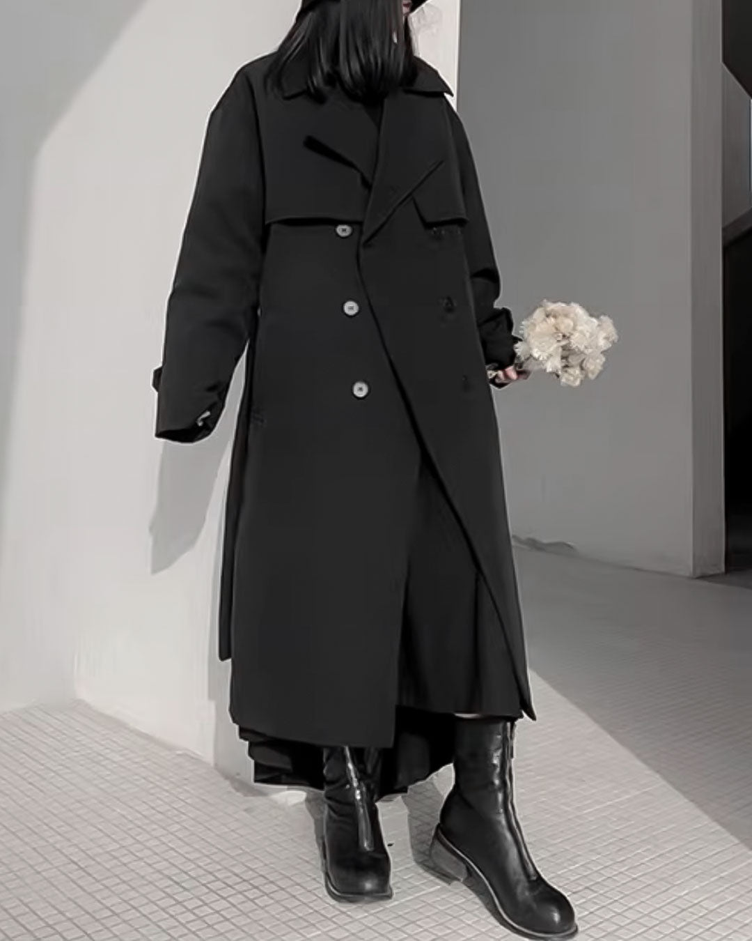 ♠♥DOUBLE PATCH TRENCH COAT