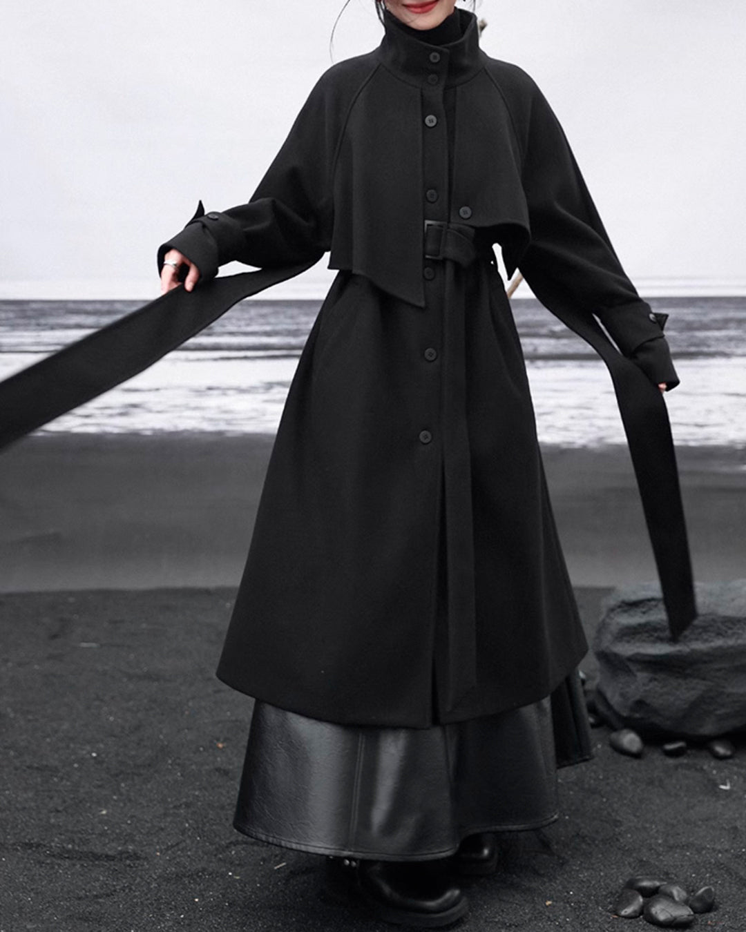 ♥SHADOW VEIL DOUBLE LAYER COAT