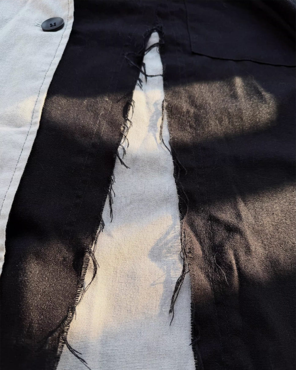 ♥ASYMMETRIC RAW-EDGE CUTAWAY LONG COAT