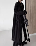 ♥ASYMMETRIC RAW-EDGE CUTAWAY LONG COAT