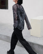♥TIE DYE MESH LONG T-SHIRT TWO PIECE SET