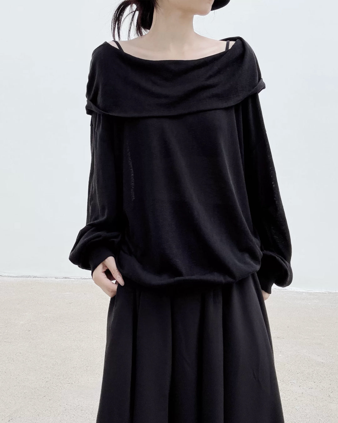 ♥2WAY HOODED COWL TOP