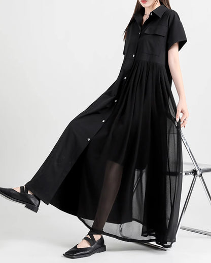 ♥ASYMMETRY SEE THROUGH SHIRT DRESS