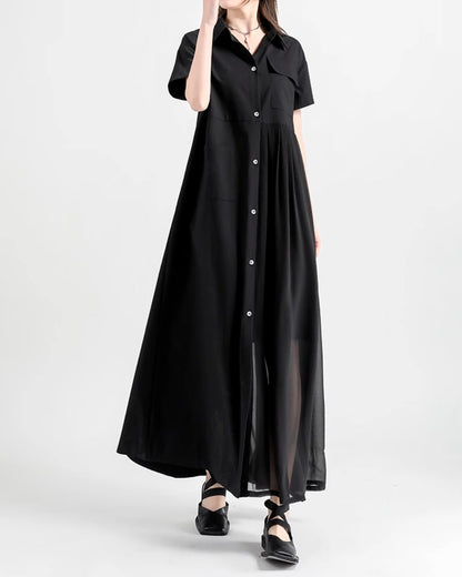 ♥ASYMMETRY SEE THROUGH SHIRT DRESS