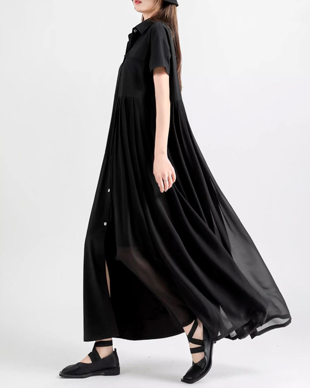 ♥ASYMMETRY SEE THROUGH SHIRT DRESS