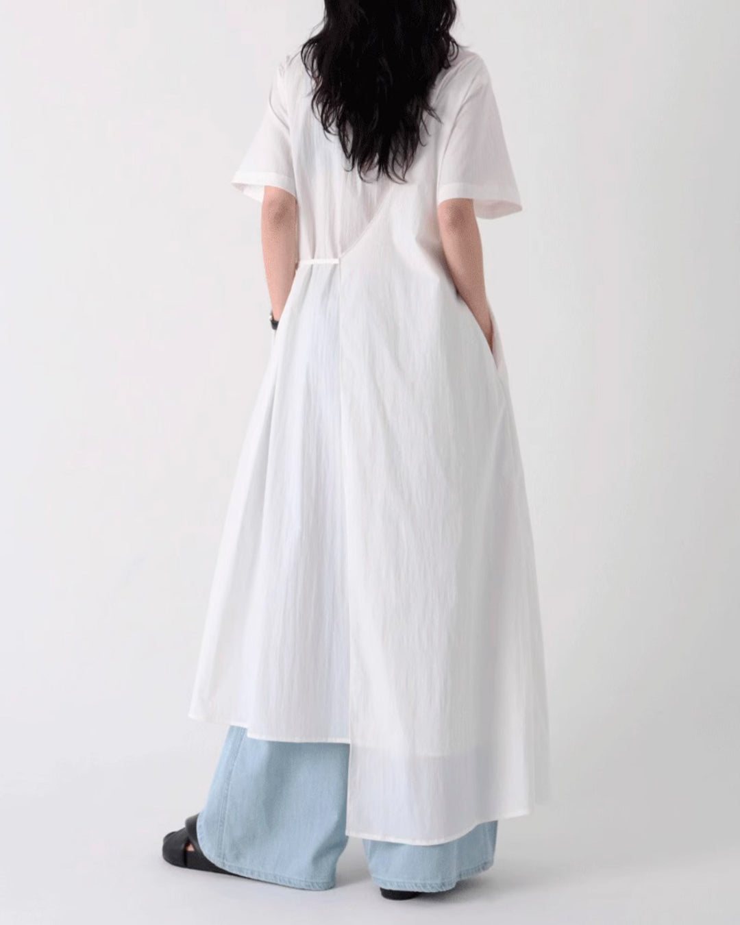 ♥WRAP HALF SLEEVE SHIRT DRESS