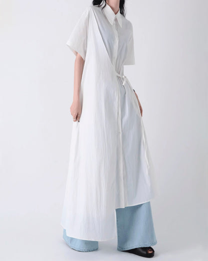 ♥WRAP HALF SLEEVE SHIRT DRESS