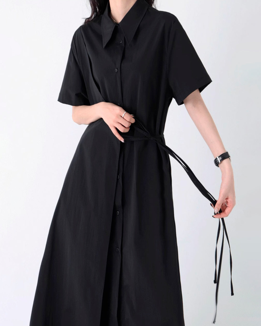 ♥WRAP HALF SLEEVE SHIRT DRESS