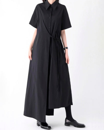 ♥WRAP HALF SLEEVE SHIRT DRESS