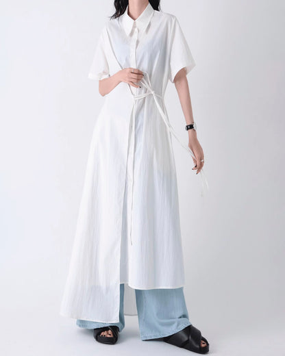 ♥WRAP HALF SLEEVE SHIRT DRESS