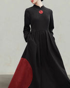 ♥RED MOON STAND COLLAR ONE PIECE