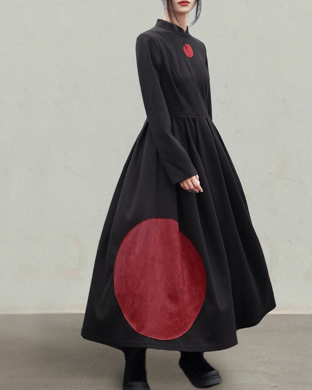 ♥RED MOON STAND COLLAR ONE PIECE