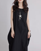 ♥ASYMMETRIC GATHERED SLEEVELESS DRESS