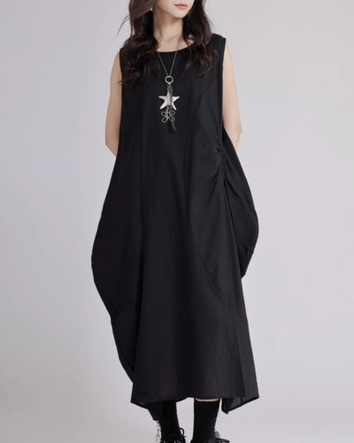 ♥ASYMMETRIC GATHERED SLEEVELESS DRESS