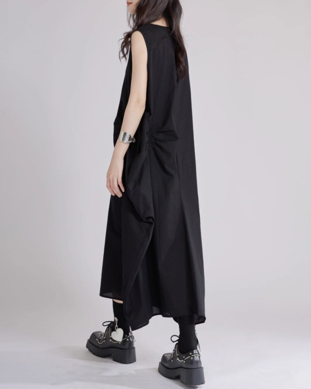 ♥ASYMMETRIC GATHERED SLEEVELESS DRESS