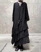 ♥CASCADE CRINKLE LONG DRESS