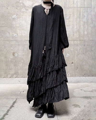 ♥CASCADE CRINKLE LONG DRESS