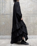♥CASCADE CRINKLE LONG DRESS