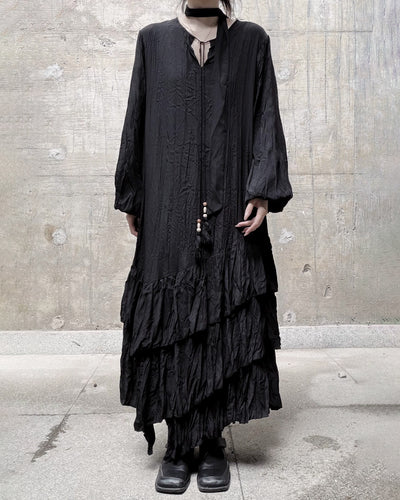 ♥CASCADE CRINKLE LONG DRESS